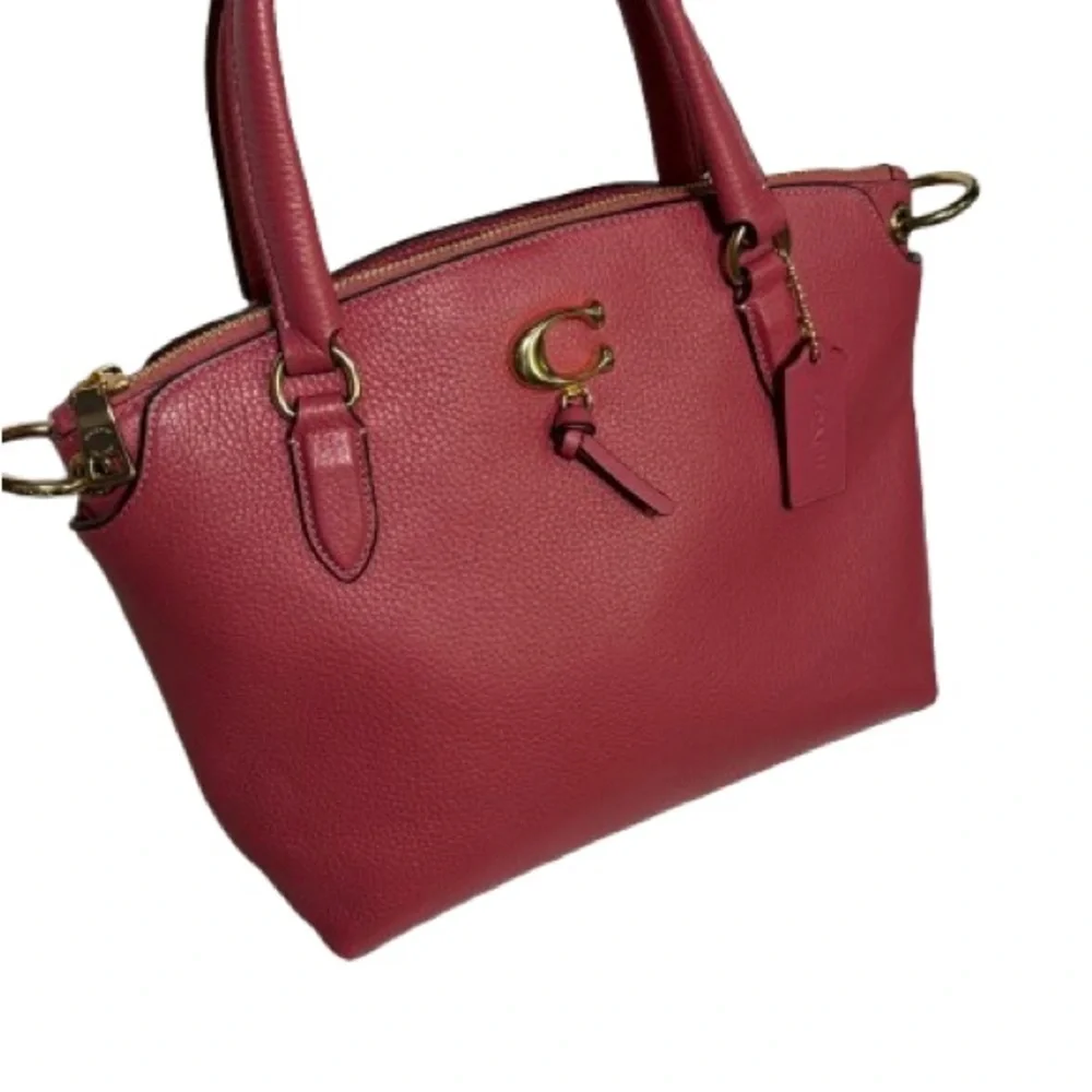 Coach Raspberry Leather Handbag - Picture 2 of 8